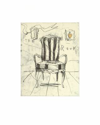 Luca Bellandi - Incisioni - The room - incisione ceramolle su fondino con retouchè. tiratura 75 - cm 40x50 - Galleria Casa d'Arte - Bra (CN)